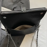 Sac bandoulière en PU couleur unie, avec logo aile, sangle à chaîne magnétique réglable, sac à main de luxe léger pour le voyage 6