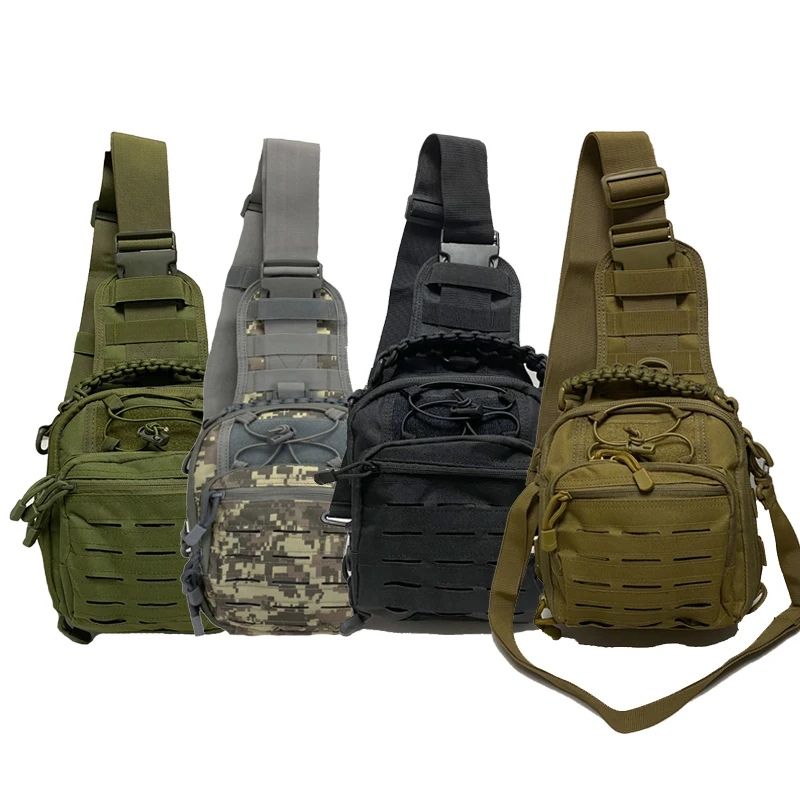 

Sports Outdoor Tactical Camouflage Chest Bag, Laser Crossbody Bag, Military Fan Hanging Bag