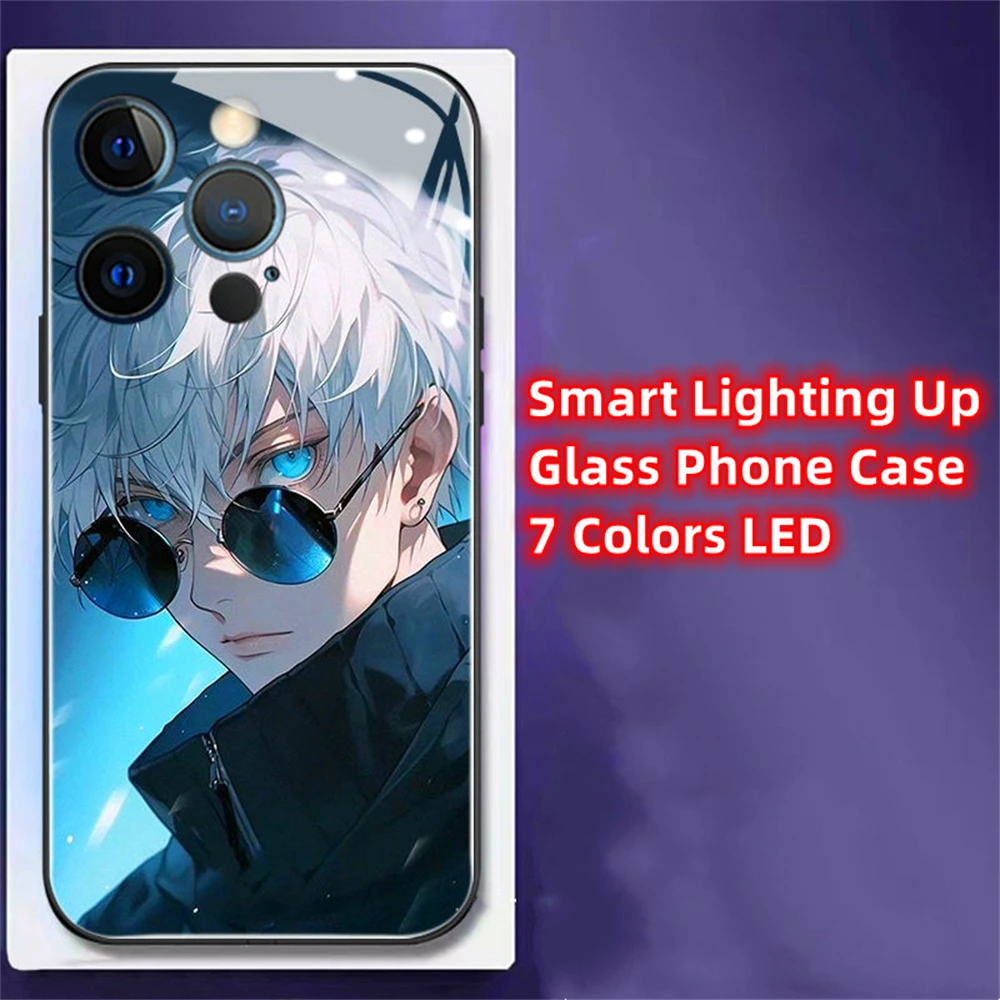 Anime LED Telefon Fall Sprachaktivierte Leucht Musik Flash Telefon Abdeckung Für XiaoMi 15 14 13 12 11 Pro Ultra Poco F5 Pro