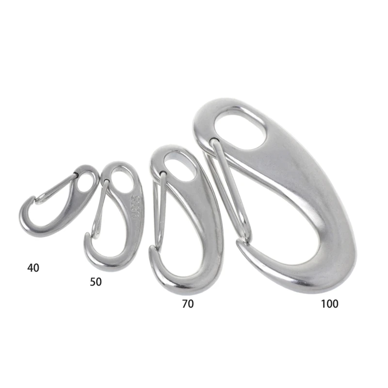 

Stainless Steel Carabiner, Egg-shaped Marine Boat Carabiner with Hook
