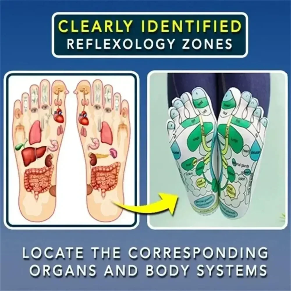 Acupressure Socks 1 Pair Acupressure Reflexology Socks Yoga Foot Massage Foot Point Diagram Acupoint Physiotherapy acupressure socks