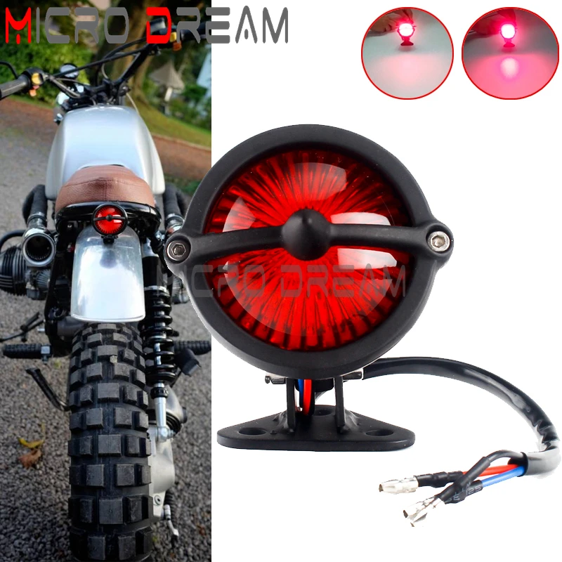 

Cafe Racer Taillight Red Brake Lamp Stop LED Tail Running Light For Harley Yamaha Kawasaki Chopper Bobber Touring Bates Style