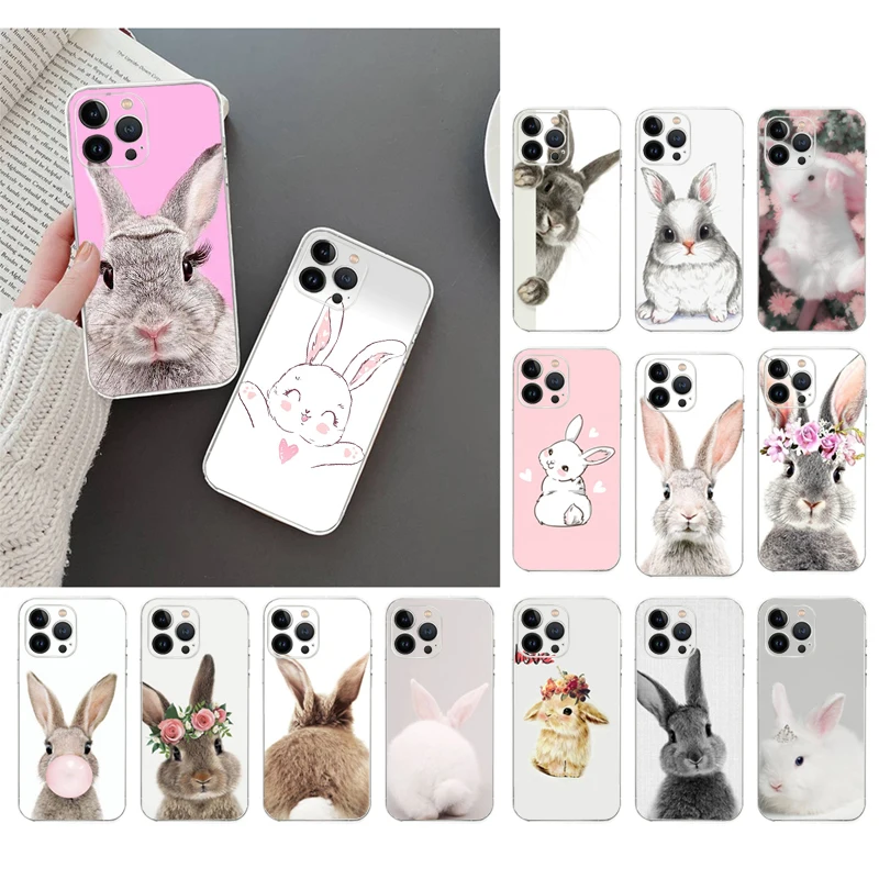 

Phone Case For iphone 15 14 13 12 11 Pro Max 12mini 14 Plus Cartoon Cute Baby Rabbit Mobile Phone Case Funda