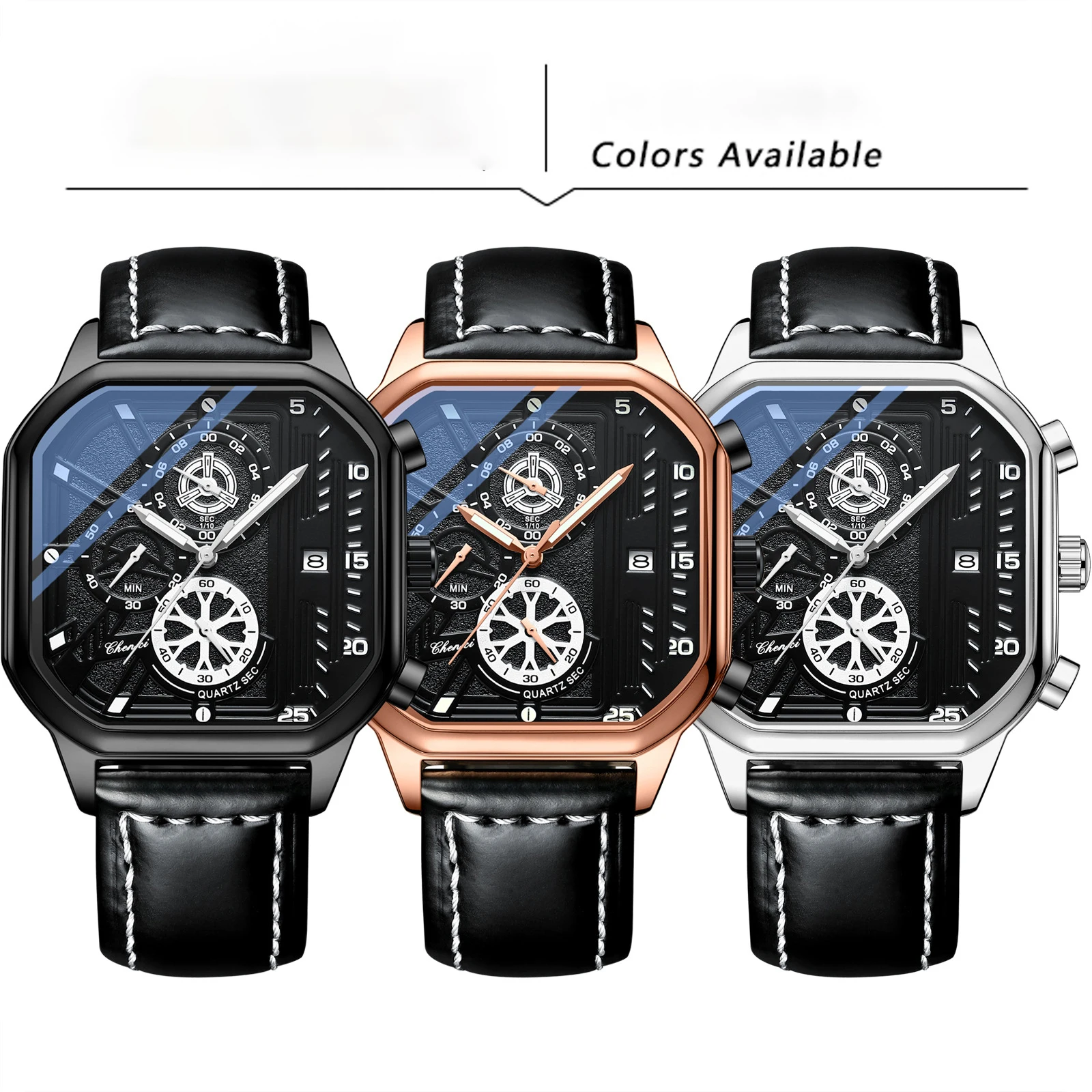 Men's Quartz Wristwatches Man Watch Alloy Strap Leather Waterproof Sports Clock Luxury Male Watches for Men Automatic Wristwatch