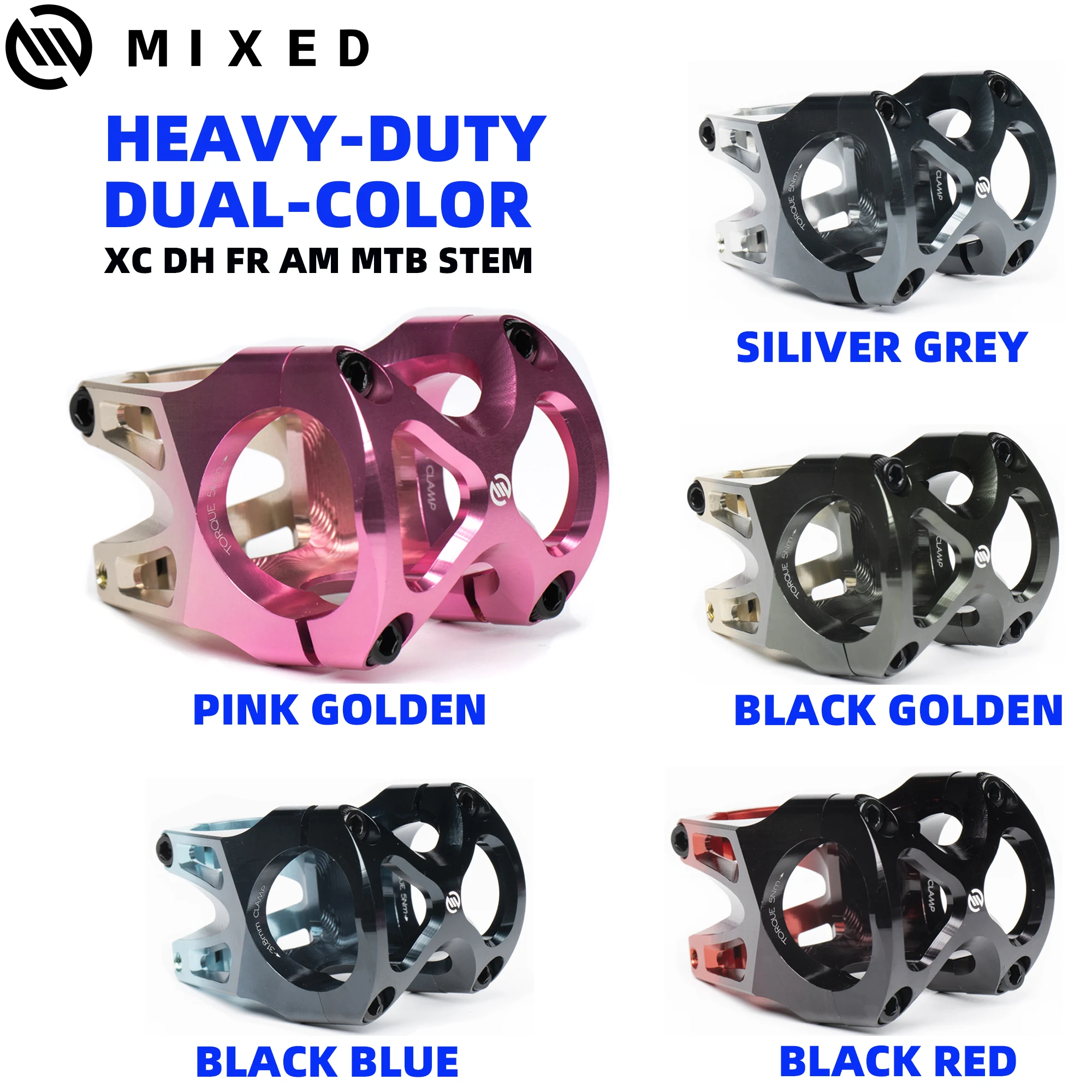 MIXED MTB Stem 45mm Alloy CNC 28.6mm Steerer 35mm Handlebar Ultralight 0 Degree Mountain Bike Parts