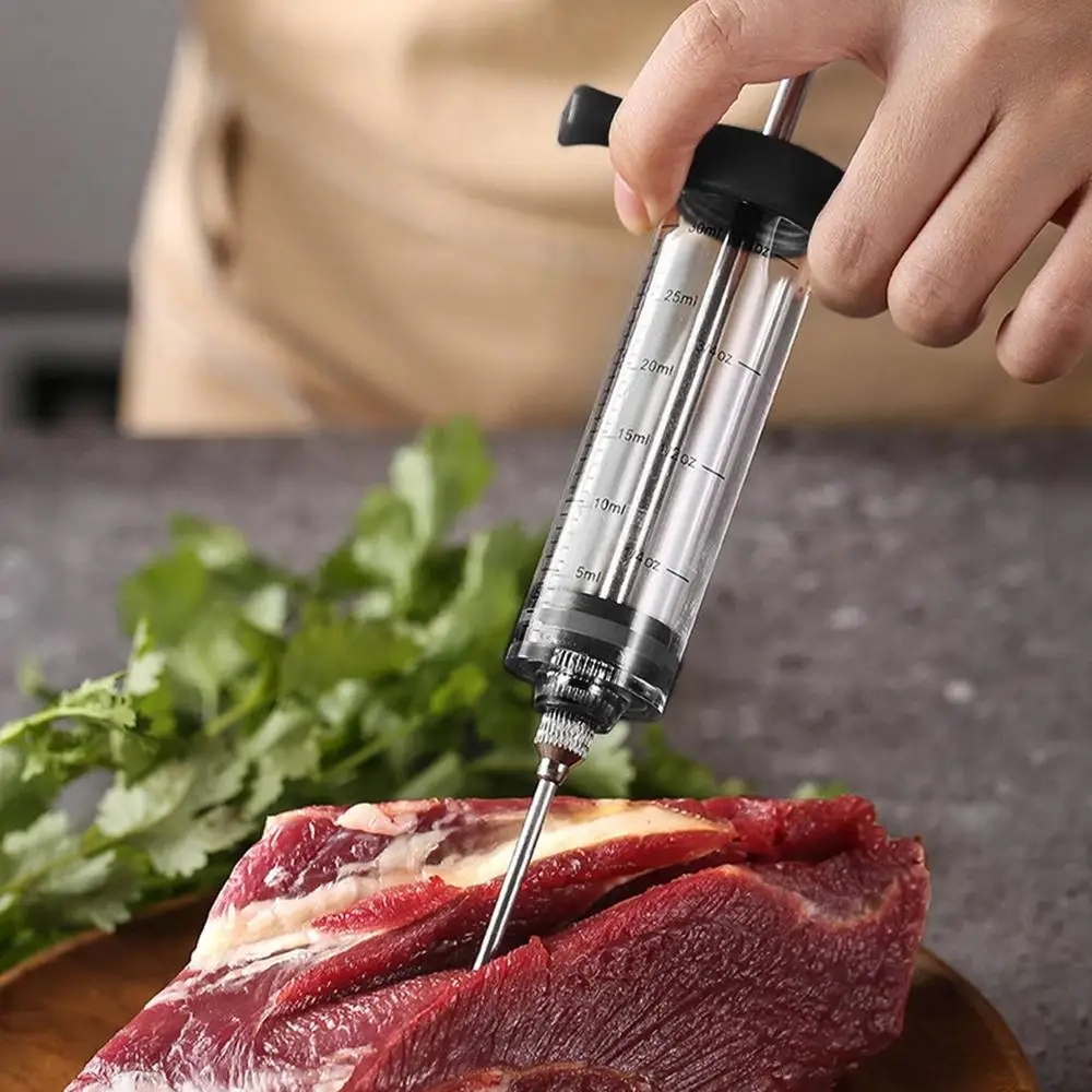 Description Picture 6 of itemBBQ Meat Injector Turkey Baster Syringe Stainless Steel Needle Marinade Injector Turkey Chicken Syringe Sauce Injection BBQ Tool