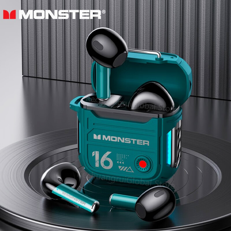  Monster XKT16 Bluetooth 5.3 Earphones Mechanical Design Wireless Headphones Gamer Headset TWS Noise Reduction Sports Earbuds New 