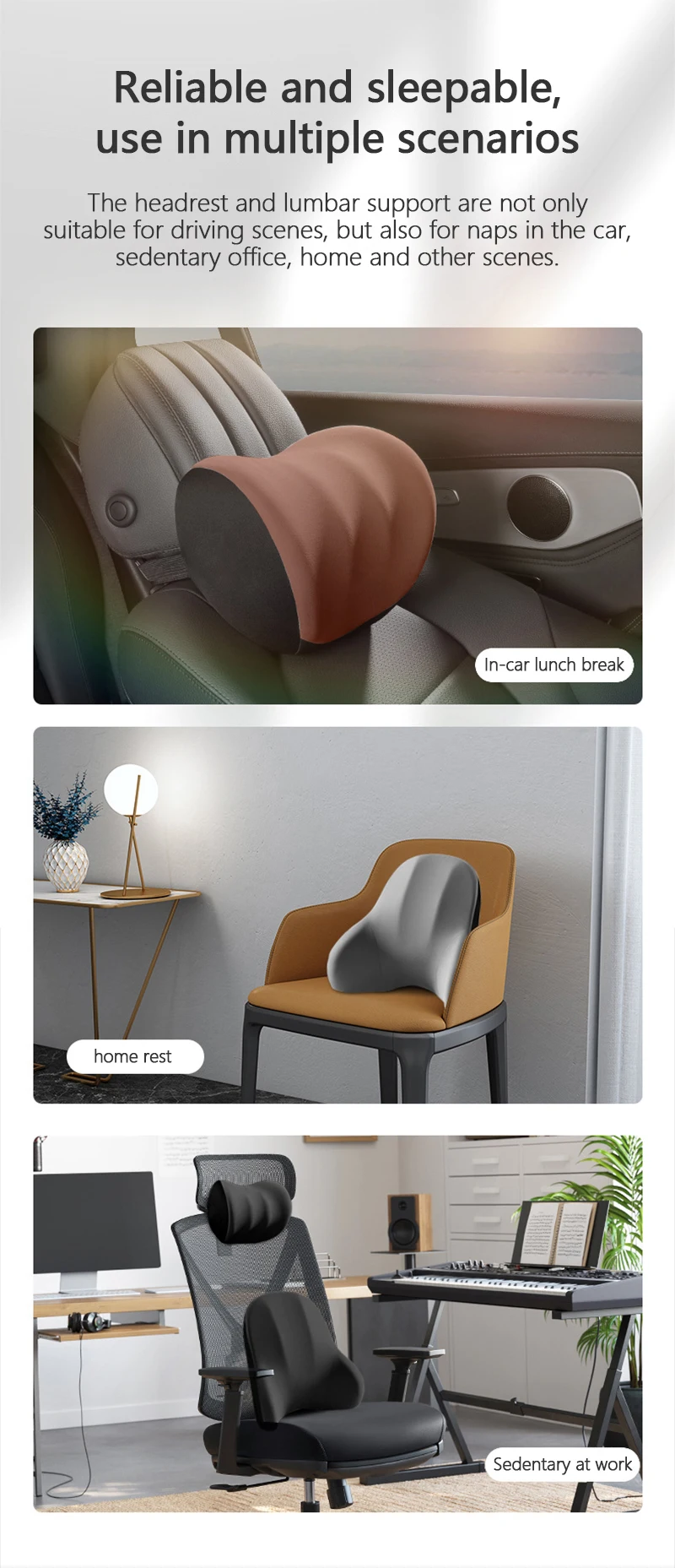 Lumbar Support Pillow - Electric Vibration Massage Cushion for Car Seat Comfort