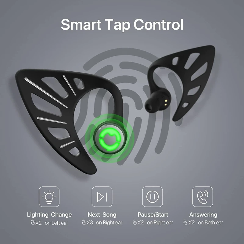 

Elf Bluetooth Earphones Stereo Music Ear Hook Headphone For Phone Gaming Gifts Wireless Earphones APP Control RGB