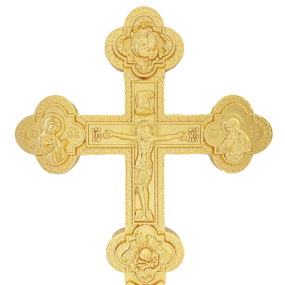 HTISOK Orthodox Cross Church Hand Jesus Crucifix Cross Zinc Alloy Religious Gift Prayer Supplies Orthodox Church