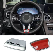 

Fit for Mercedes AMG W204 W205 W203 W211 W212 W201 W210 C200 C260 C300 Car Steering Wheel Emblem Sticker 3D Metal Trim Decal New