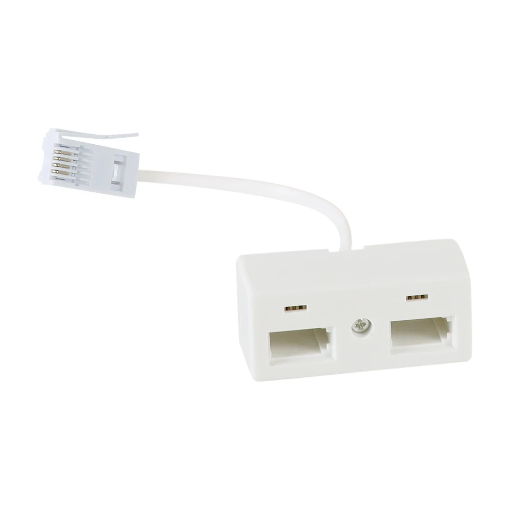 RJ11 Male to Dual UK BT Female Telephone Socket Convertor