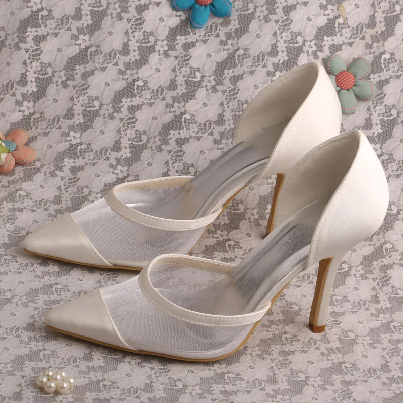 

Wedopus Pointed Toe Ivory Occasion Shoes for Women for Weddings High Heel Prom Pumps