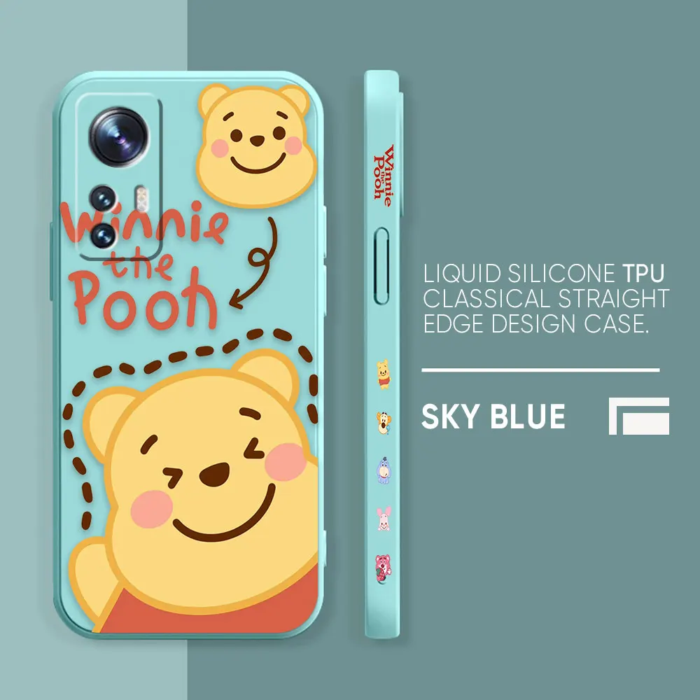 thumbnail image 1 of Case For Xiaomi 13 12 12S 11 11T 10 10S 9 9SE 8 Pro Ultra Lite Colour Simple Liquid Silicone Case Anime Winnie Pooh And Piglet, 1 of 5