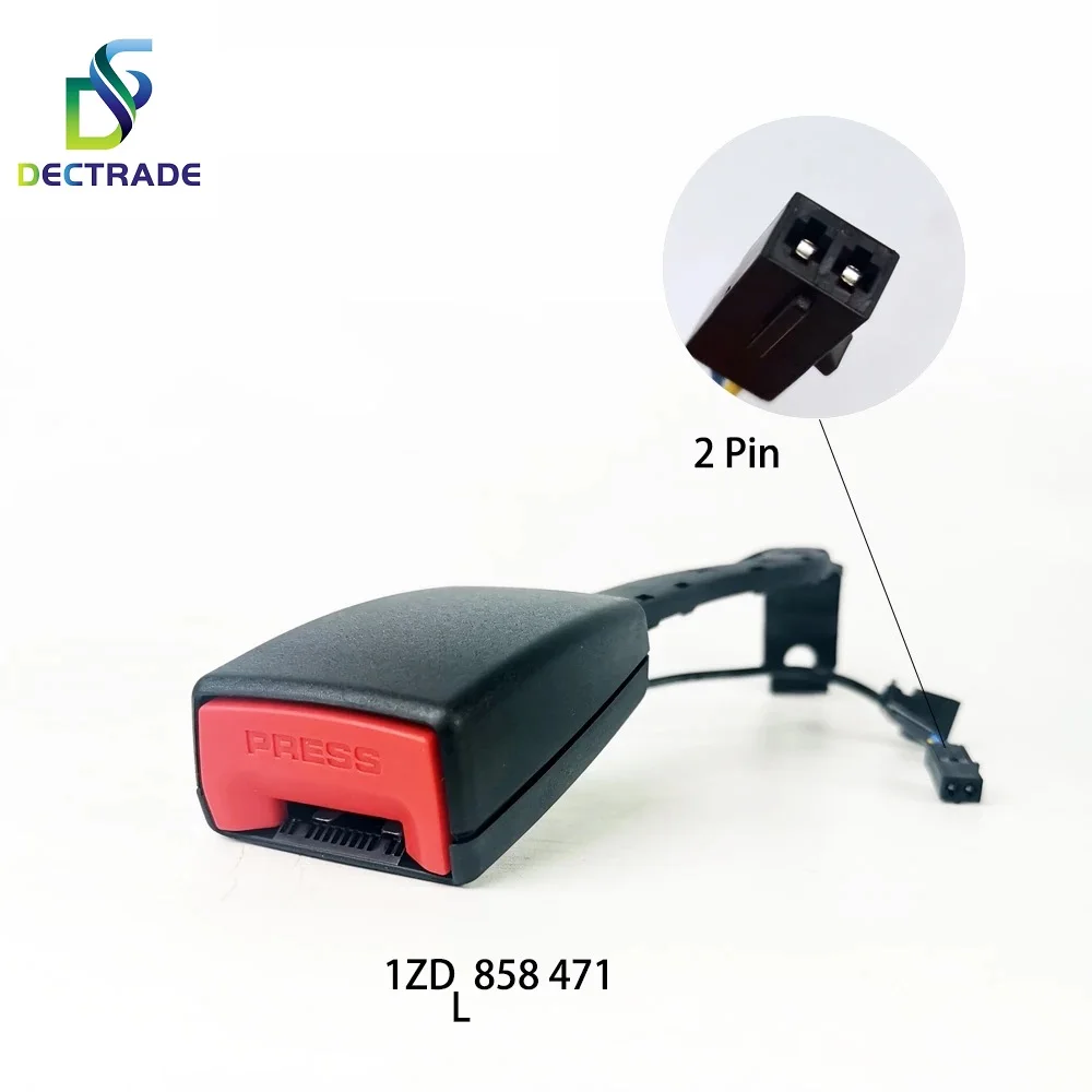 DECTRADE Car Seat Belt Buckle Extender Clip Socket w/ Warning Cable for Skoda Octavia 2007-1Z0 858 471/472 1ZD 858 471/472