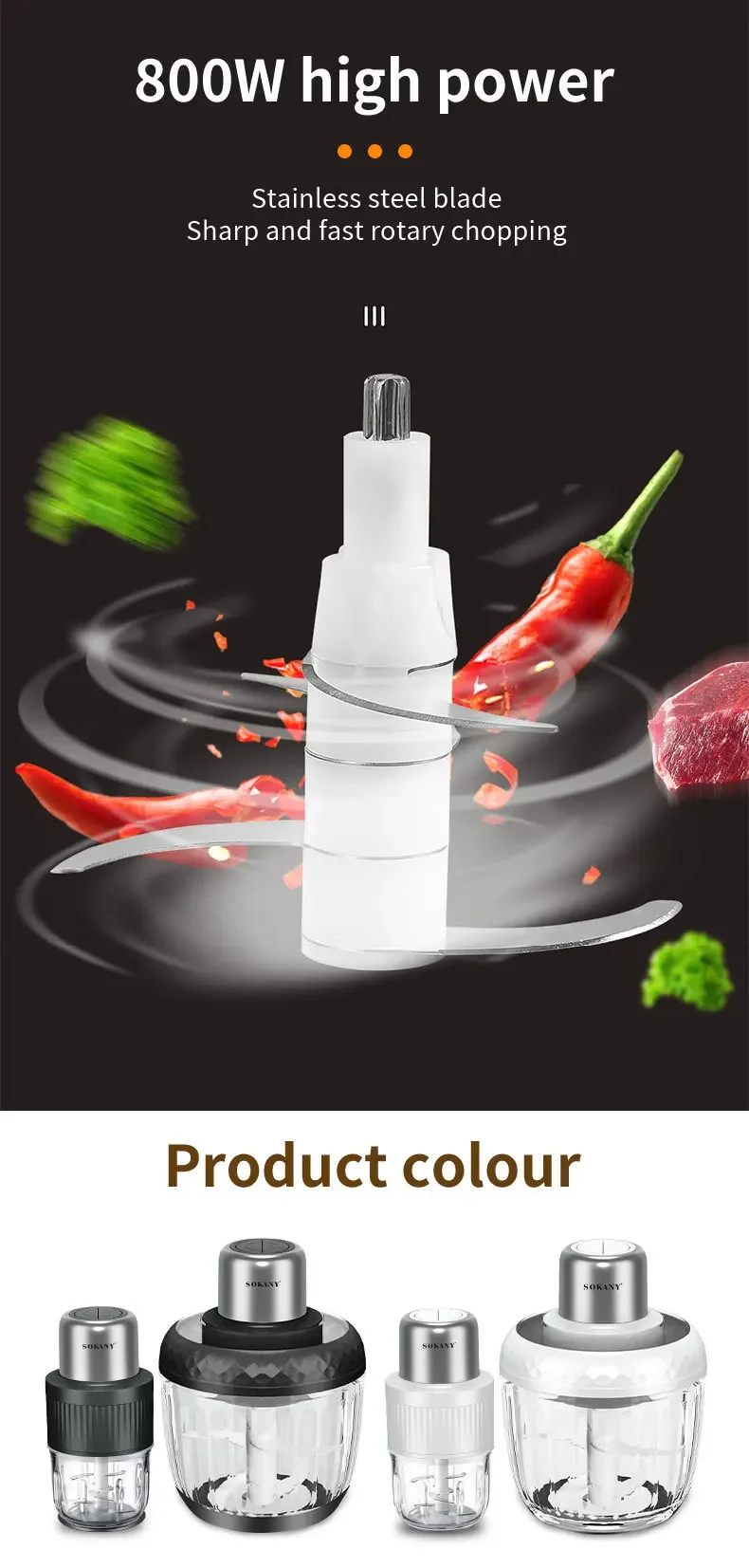 Кухонный комбайн Houselin, электрическая мясорубка для кухни, овощей ...