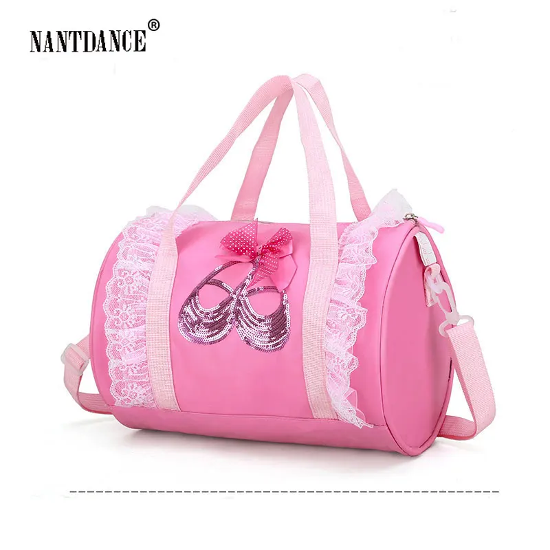 PinkEmbroideredGymBagsBalletDanceBagWomenGirlsBalletSports