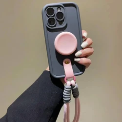 Wrist Strap Lanyard Stand Phone Holder Case - Silicone Cover - OnePlus ACE 5G (C)