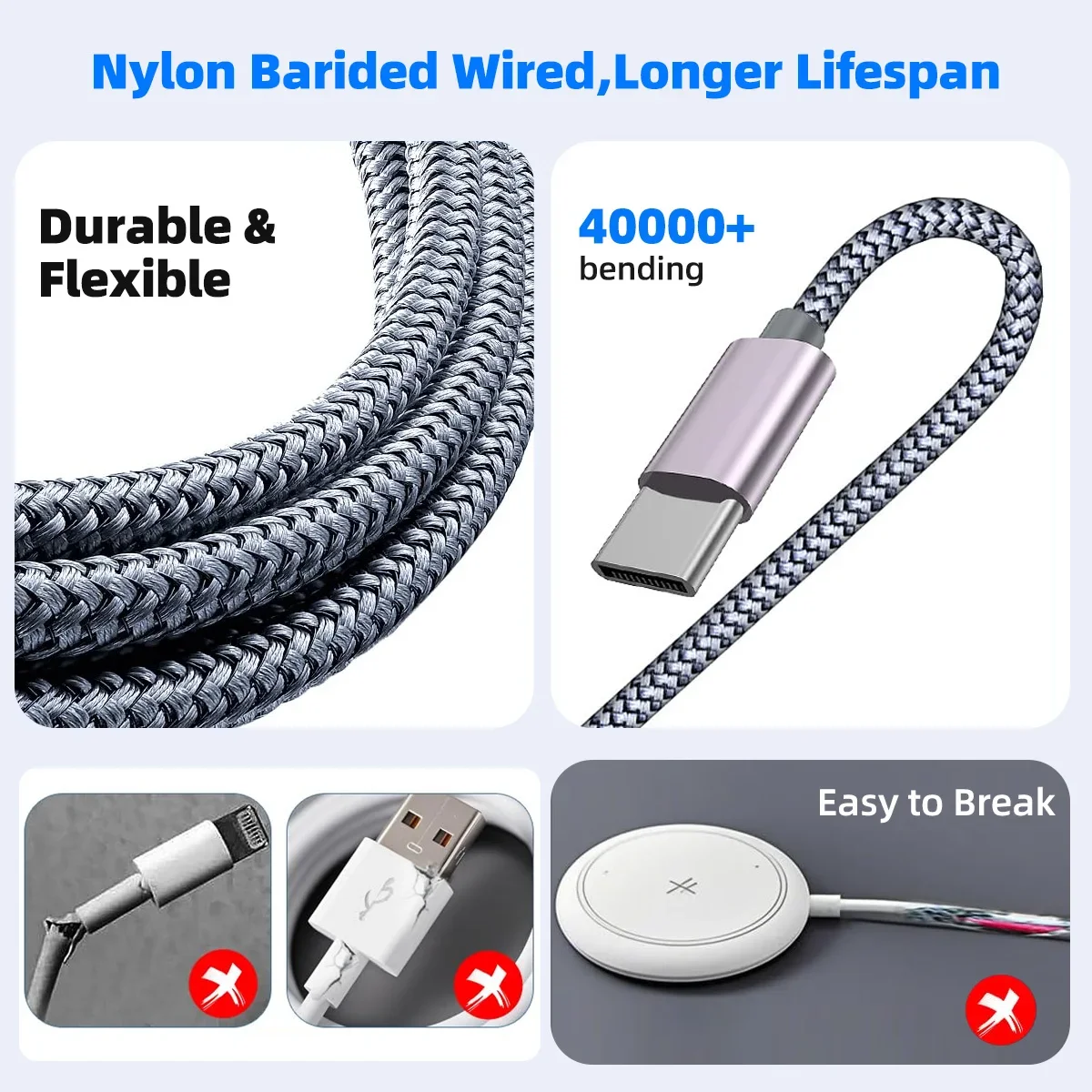 27W 3 in 2 멀티 USB C 충전 케이블 (아이워치, 아이폰 17/16/15/14/13/12 Pro Max용) USB 타입 C 고속 충전 코드 포함