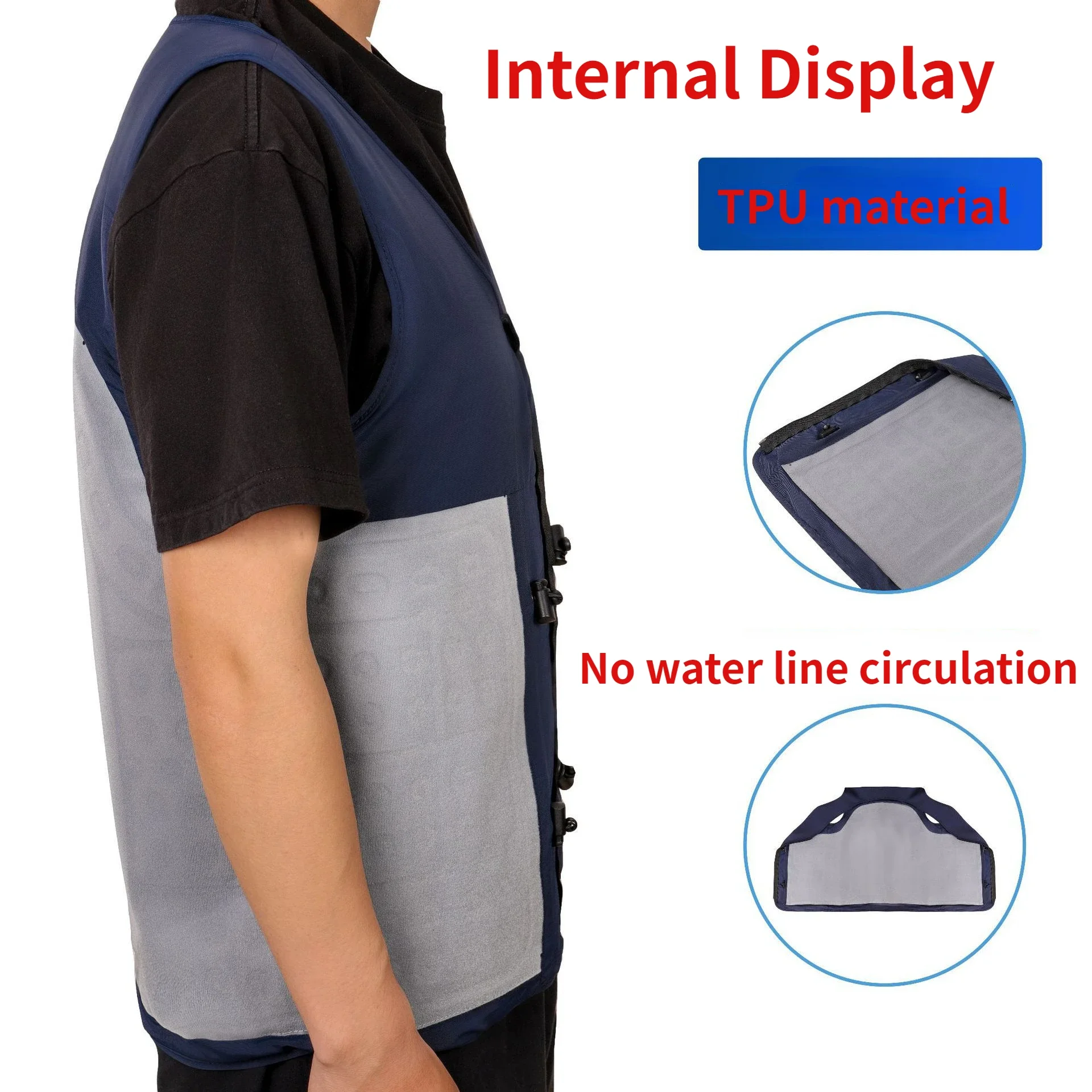 Nuovo gilet di raffreddamento poliestere TPU circolazione dell'acqua ghiacciata tenuta regolabile pompa autoaspirante attività all'aperto gilet di ghiaccio Fishi