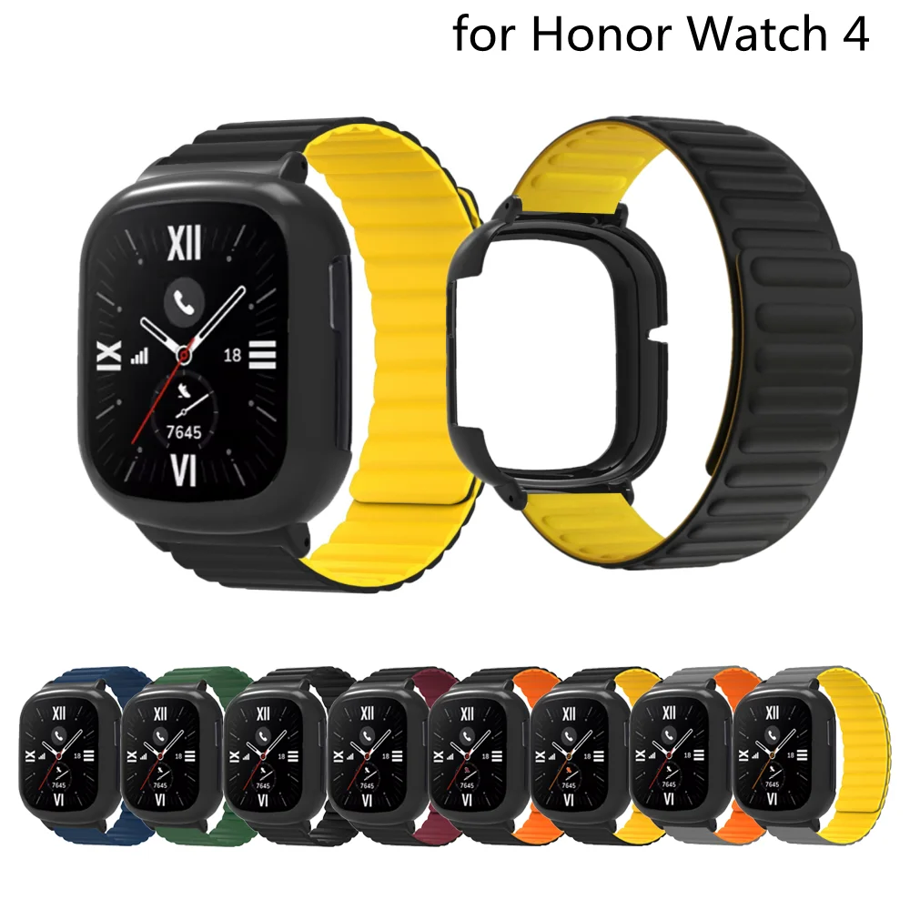 

Magnetic Loop Strap for Honor Watch 4 Silicone Band Sports Wristband Replacement Watchbands For Honor Watch4 Bracelet Correa