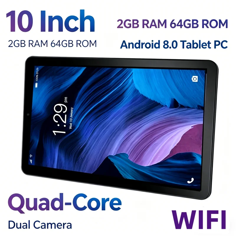 10.1인치 6103 태블릿 PC 1024 x 600 IPS 화면 2GB 램 32GB 저장용량 안드로이드 8.0 CPU MT8127 듀얼 카메라 WIFI 쿼드 코어 HDMI 지원