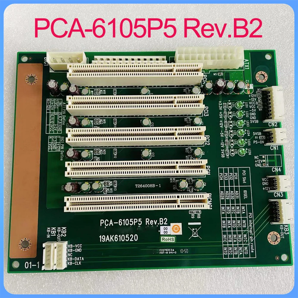 For Advantech backplane PCA 6105P5 Rev B2 5PCI slot