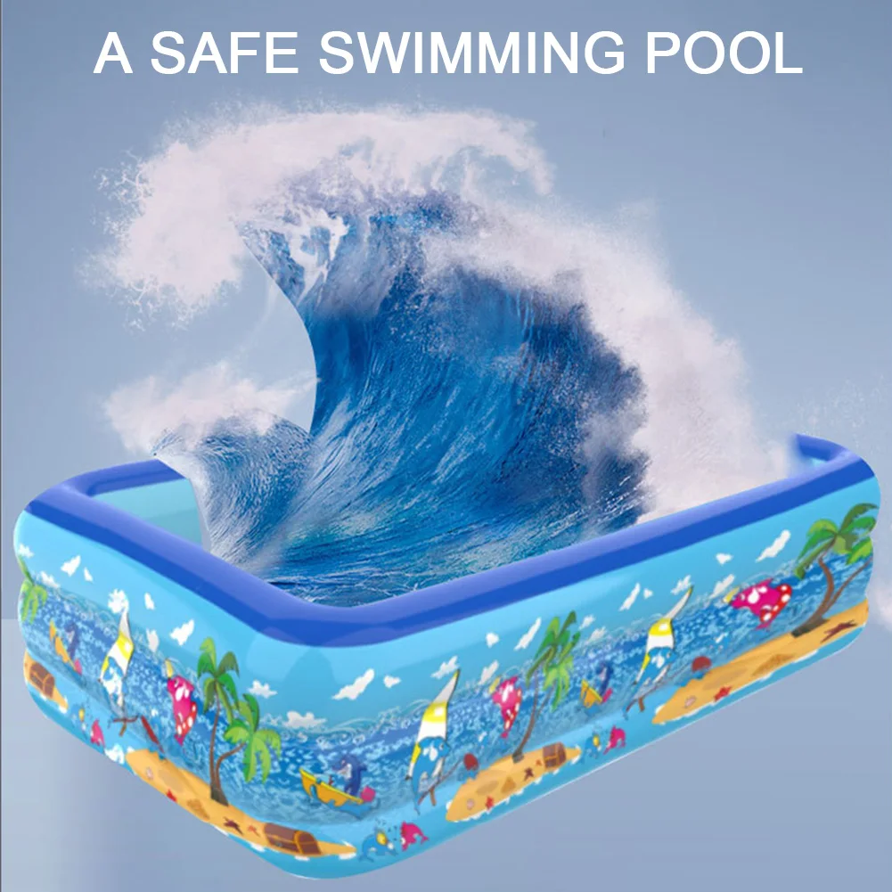 Inflatable Swimming Pool PVC Thickening Swimming Pool Cartoon Pattern Water Play for Summer Outdoor Indoor