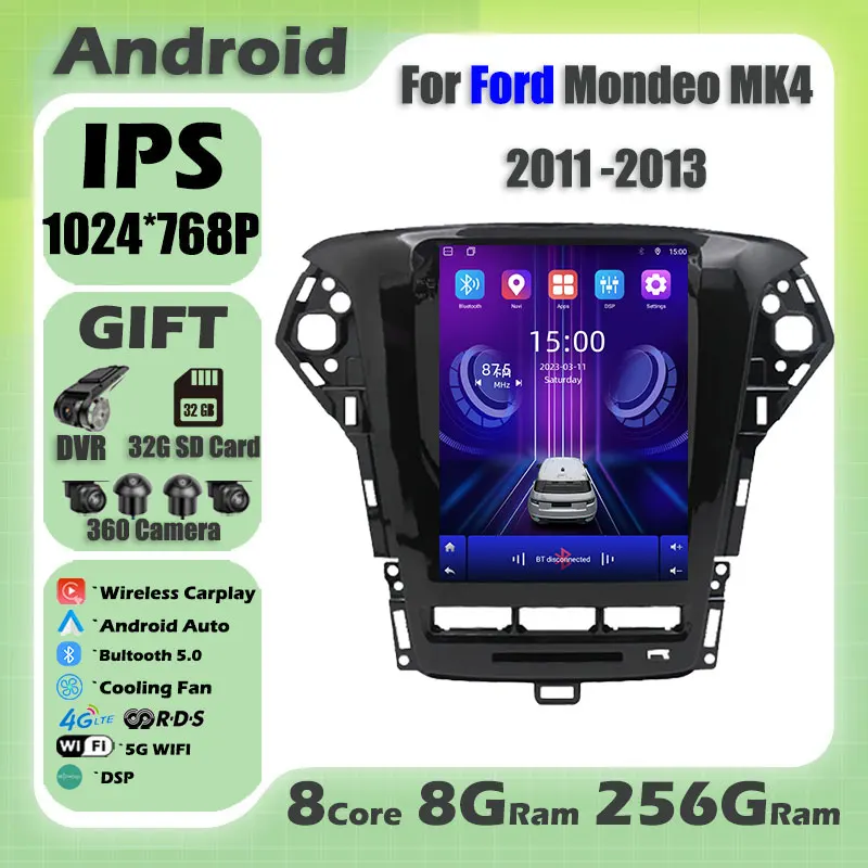 

IPS Android 13 для Ford Mondeo MK4 2011 -2013 Carplay Автомагнитола мультимедийный видеоплеер навигация головное устройство стерео 2Din Аудио