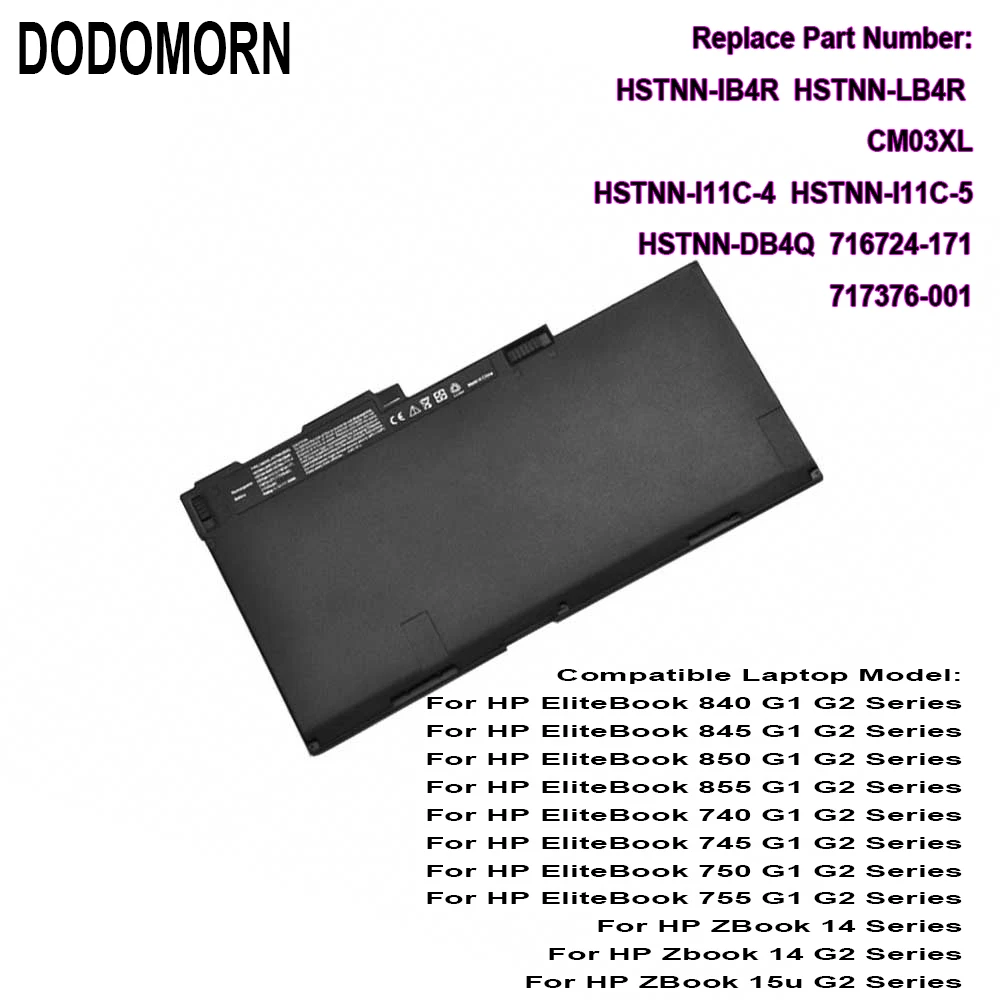 DODOMORN New CM03XL Battery For HP EliteBook 840 845 850 740 745 750 G1 G2 Series HSTNN-DB4Q HSTNN-IB4R LB4R E7U24AA 716724-171