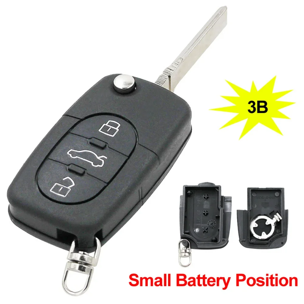 Ecusells 2/3/4B Remote Car Key Shell Case For Audi A2 A3 A4 A6 A8 TT for CR2032 CR1620 Battery Large / Small Battery Position