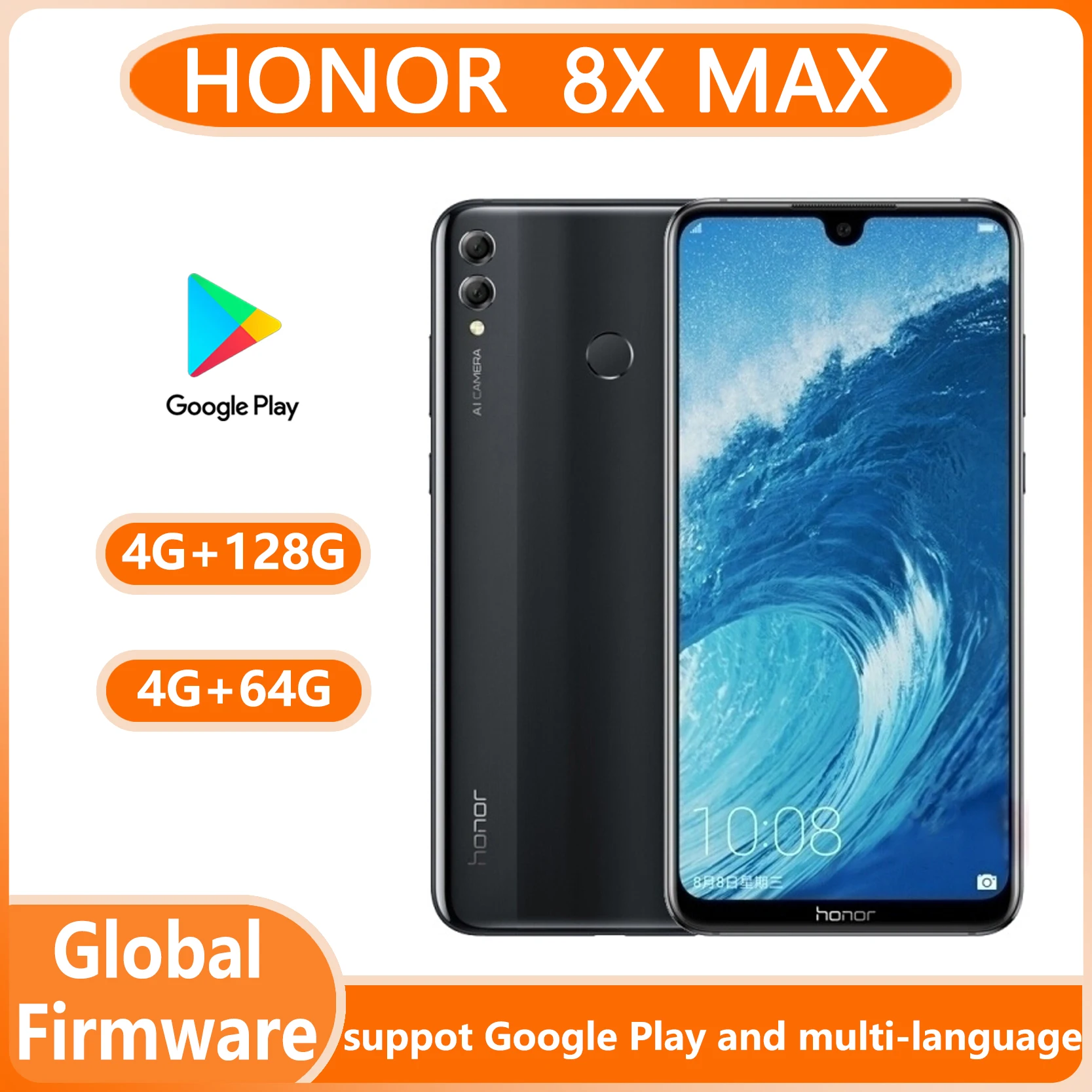 HONOR 8X MAX Smartphone Global firmware 7.12 inches 5000mAh battery CPU Snapdragon 660 card used phone