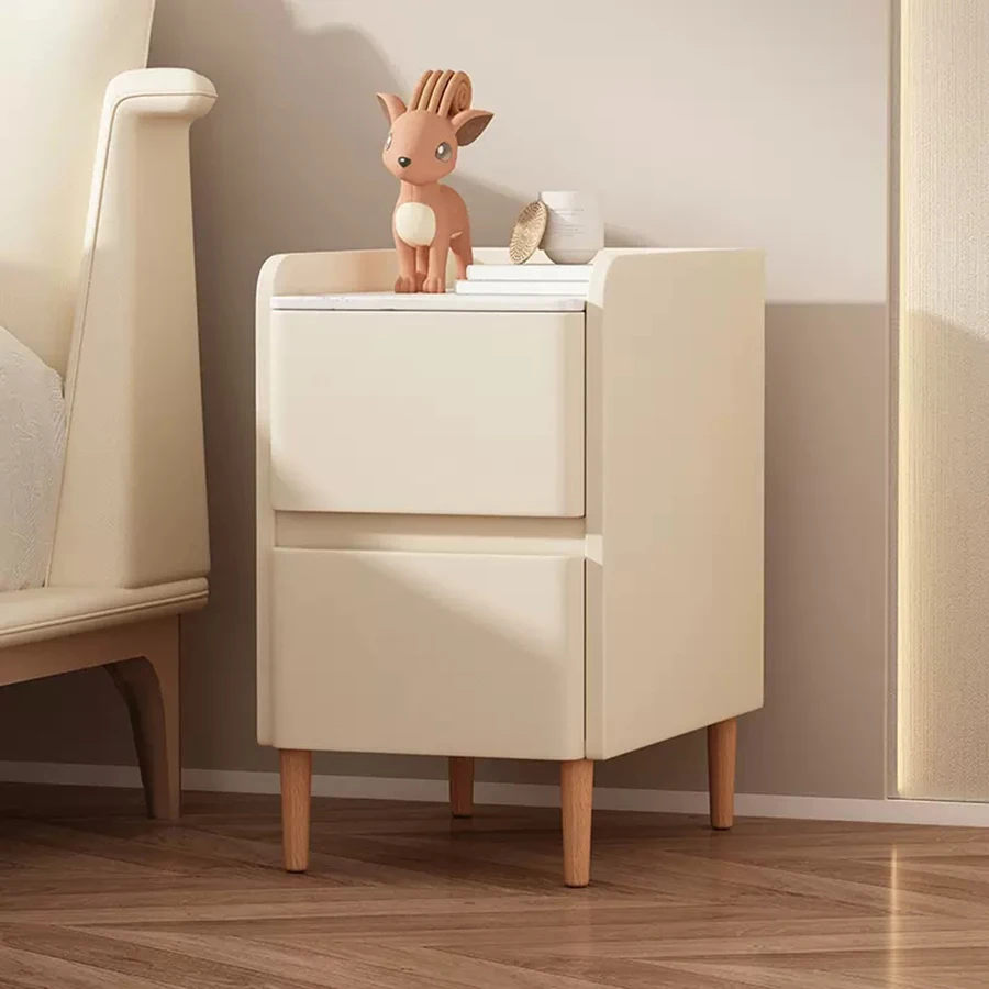 

Miniature Bedside Table Narrow White Leather Kawaii Small Wood Corner Bedroom Table Cute Mesita De Noche Bedroom Furnitures