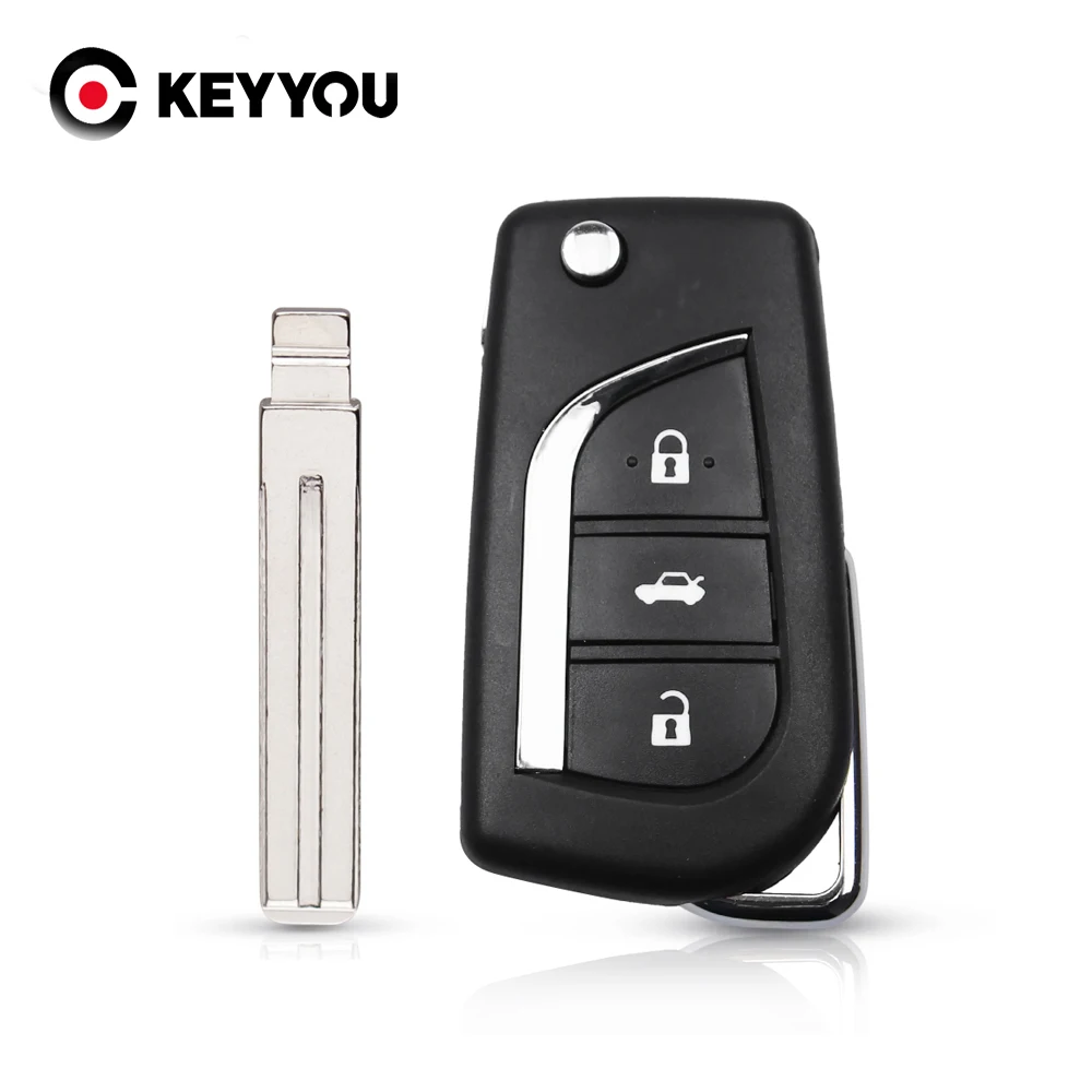 3 Button Flip Remote Key Shell Cover Fit For Toyota Camry Levin Corolla Reiz Highlander Key Case TOY48 Blade 2014