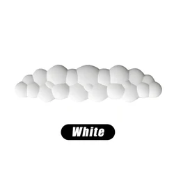 Ergonomic Memory Foam Wrist Rest and Mouse Pad for Office Comfort (Long white)