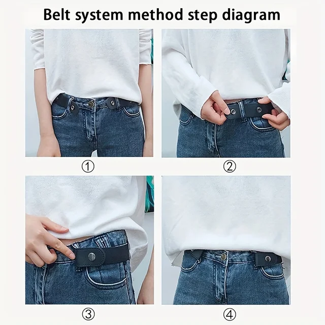 Simple And Fashionable Women'S Belt Elastic Lazy Men'S Belt Woven Invisible And Seamless Unisex Jeans Belt Length Adjustable 5