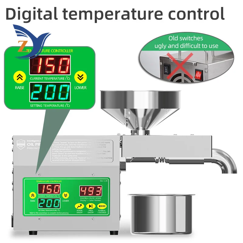 Oil Press Machine B01S Home Commercial 5-8kg per Hours Peanut Flaxseed Cold Squeezer Business Sesame Sunflower Seeds Extraction 5