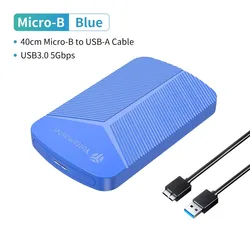 Sleek 2.5 SATA to USB 3.0 External Hard Drive Enclosure - 4TB Capacity (U3 - BL - Micro - B Blue)
