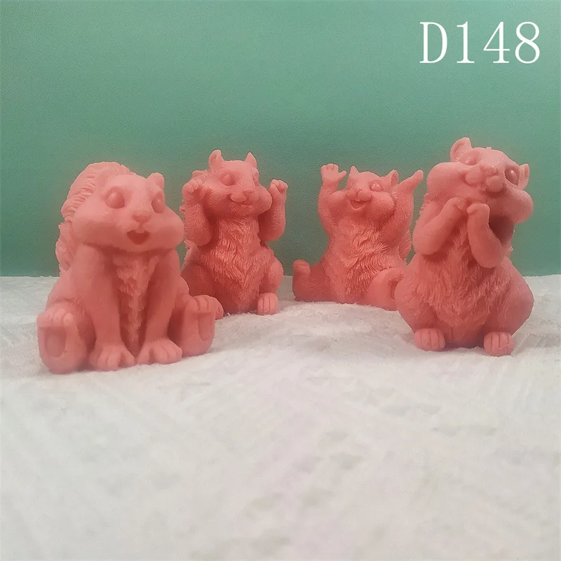 Silicone Mold For Wedding Festive Candle Mold Big Cute Squirrel Soap Plaster Molud Aromatherapy Wedding Gifts Handmade