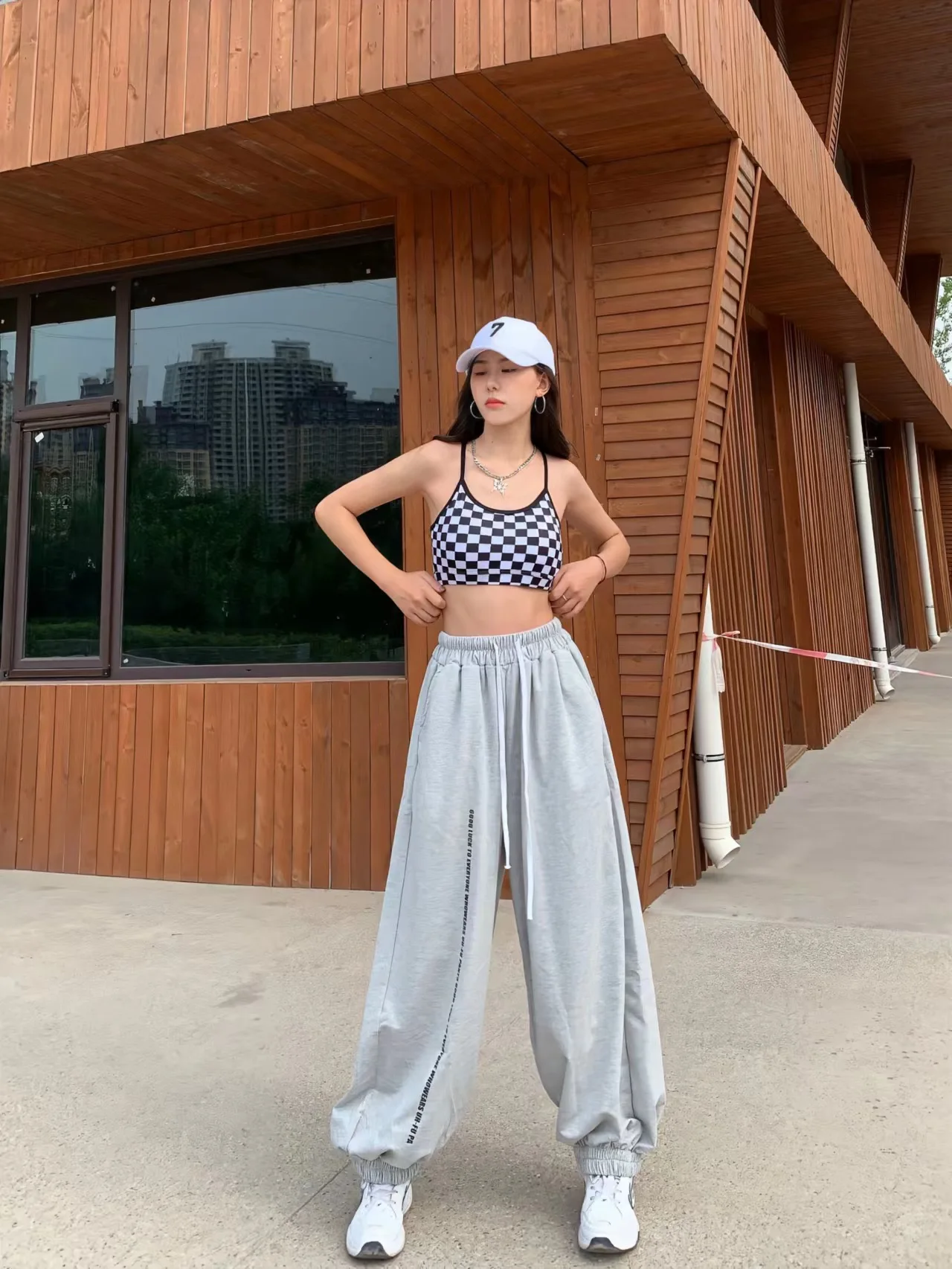Europäische amerikanische Stil Frauen Hosen hohe Taille lässig Kordel zug Design Frau Hose neue Frühling Sommer y2k Hosen – Detail 8