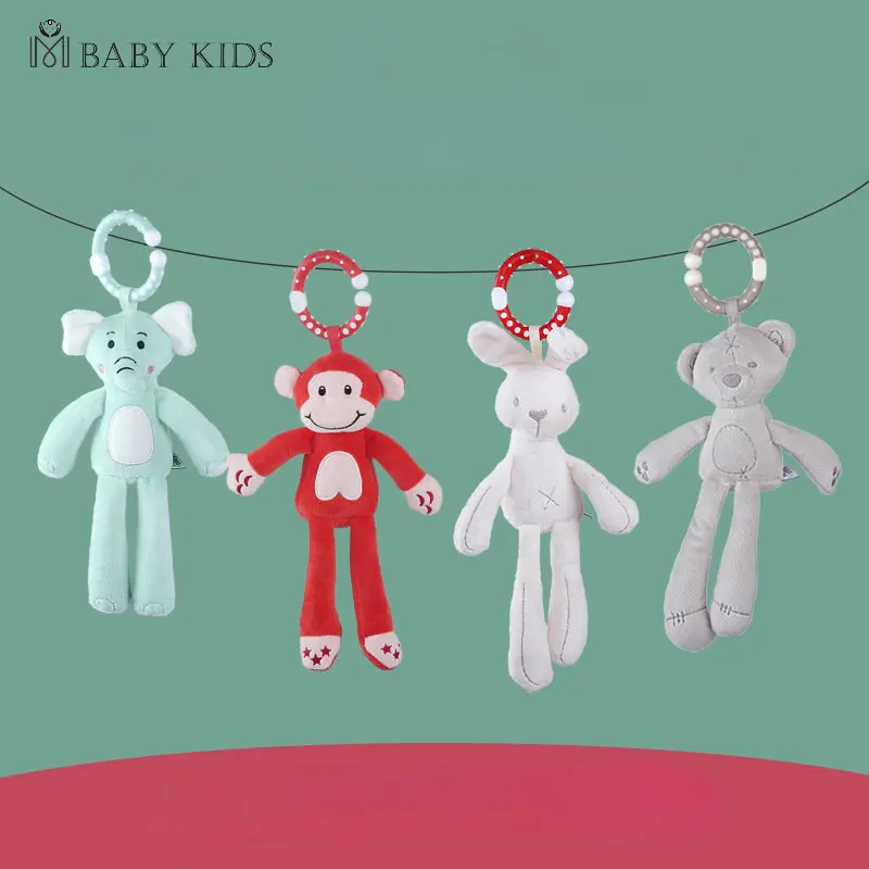 

Baby Plush Stuffed Rattle Toys Stroller Hanging Animals Bed Mobile Infant Bunny Educational Toys For Children 0-12 M Speelgoed
