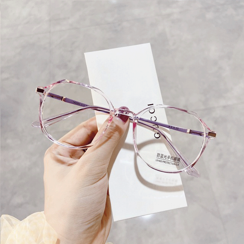 Transparente computer brille rahmen frauen und männer anti blaulicht runde brille blackout brille optische gläser linsen – Detail 5