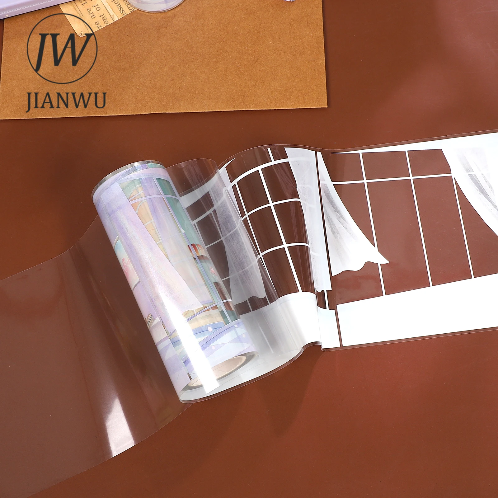 JIANWU 103mm * 5m 빈티지 드림 윈도우 풍경 소재 콜라주 스크랩북 PET 테이프 크리 에이 티브 DIY 저널 문구