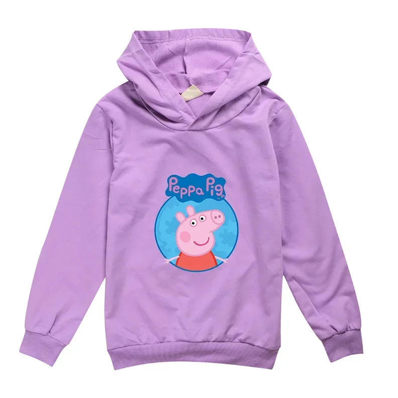 Peppa Pigs Hoodies Toddler Boy Girl Children Kid Hooded Sweatshirt Pullover Cartoon Printed Shirt Birthday Christmas Gift 4