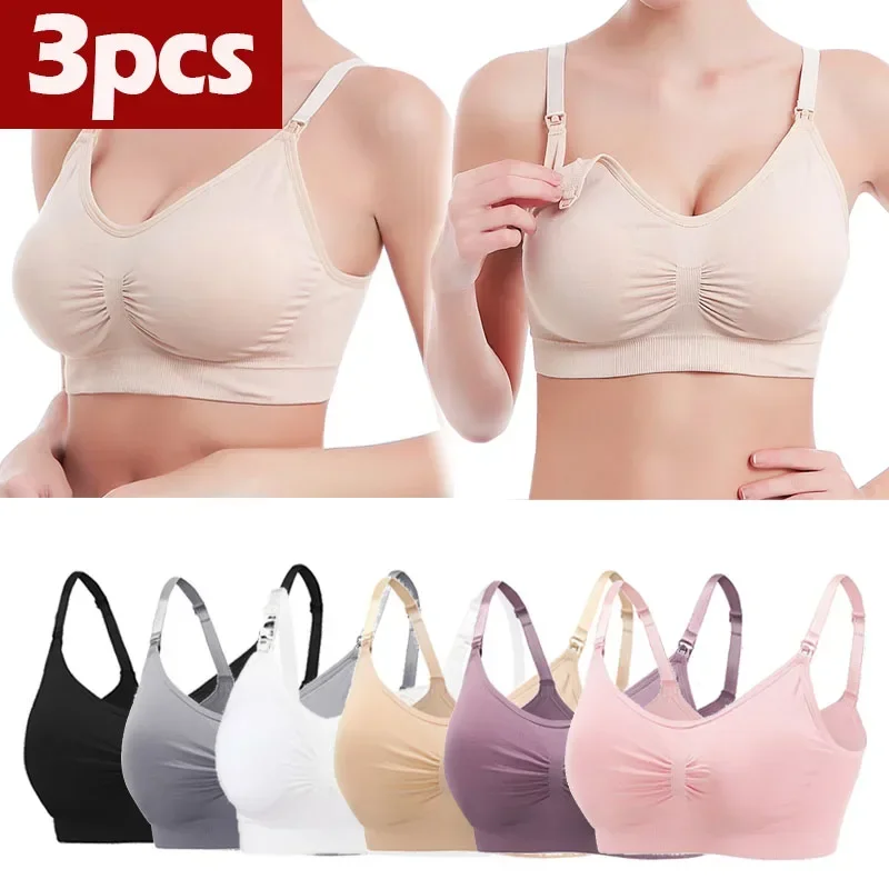 3PC/lot Maternity Nursing Bras Cotton Breastfeeding Pregnant Women Pregnancy Underwear Breast Feeding Bra Clothing Lactancia 1