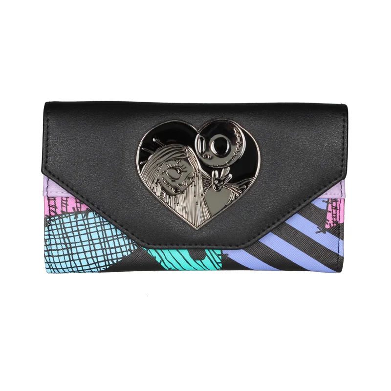 Disney the Nightmare before Christmas Printed Trifold Wallet Fashion Personalized Card Holder Coin Purse ID Window