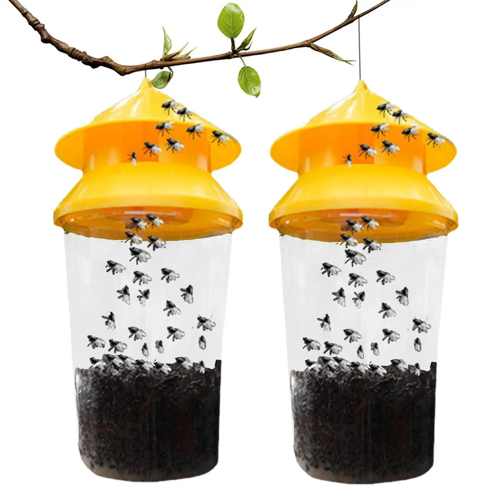 hot 2pcs Reusable Fly Traps Fly Bait Bags Catchers Outdoor Reliable Flytraps For Pastures Orchards Barns Farms Gardens Stables