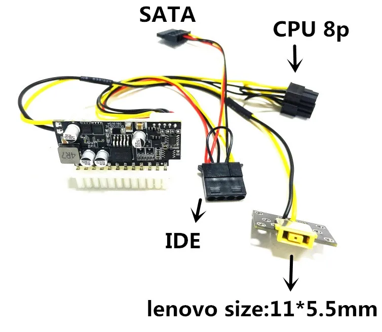 nova atualização lenovo porta quadrada psu pico atx interruptor de mineração psu mini itx dc para atx fonte de alimentação para computador