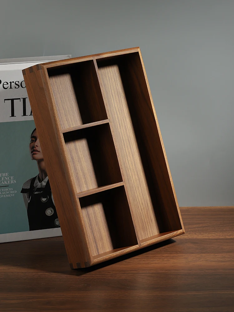 

Solid Wood Tabletop Coffee Table Storage Box Decorations, Wooden Rectangular Household Tray