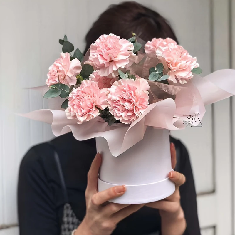 Portable Round Flower Box Gift Packaging Boxes Basket Wedding Party Valentine's Day Gift Rose Flower Storage Decoration 1PC gift boxes